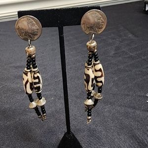 Idian Head & Bone Earrings